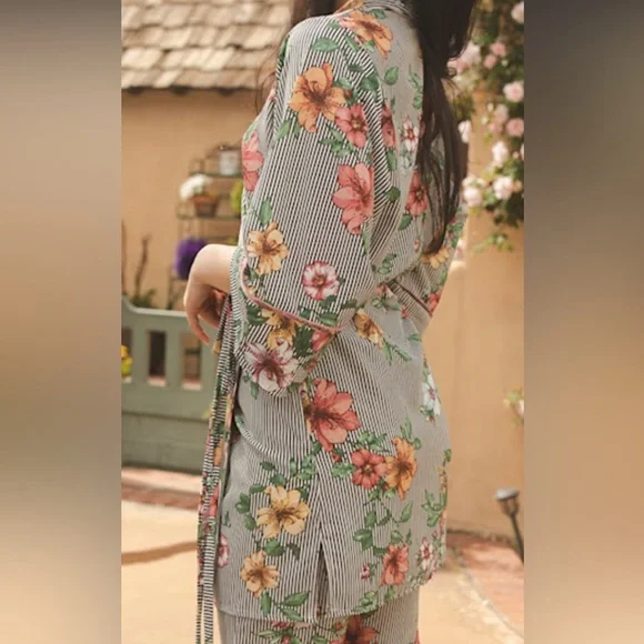 JENNAFER GRACE WOMENS Floral Kimono Robe MEDIUM - Picture 4 of 12